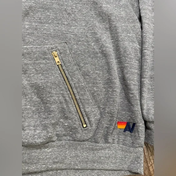 Aviator Nation Bolt Stitch Repeat Relaxed pullover Hoodie with Pocket Zippers, S - Picture 2 of 6